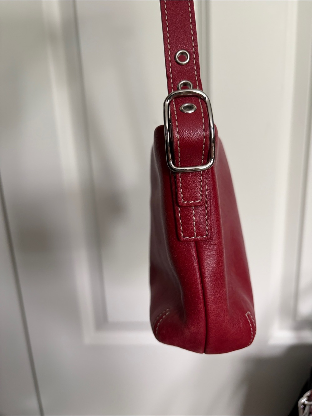 Coach Red Leather mini shoulder Bag - vintage - Picture 4 of 8